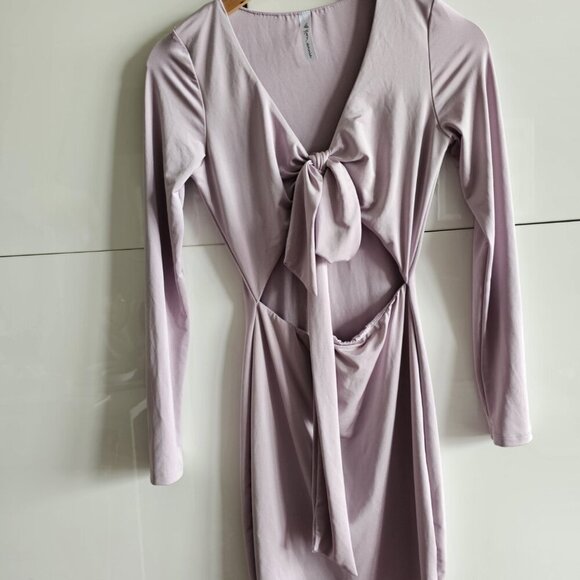 Room Service Lavender Pale Lilac tie front Dress - Picture 2 of 9